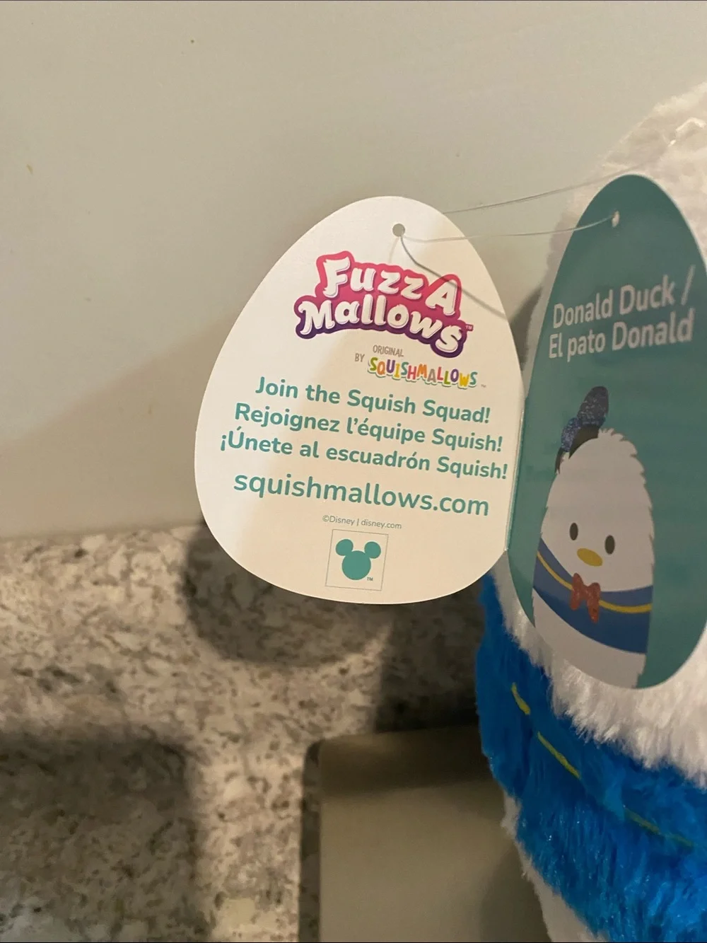Disney Donald Duck Plush Fuzz A Mallows - White, Blue & Yellow